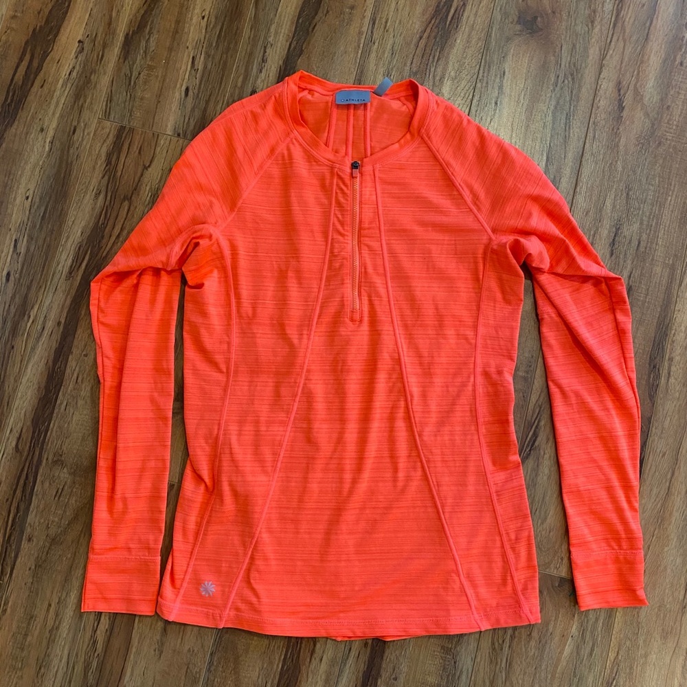 Bright orange athleta quarter zip up